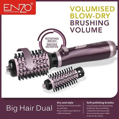 Brosse Chauffante Rotative Pneumatique 1000W ENZO Original EN-747 Violet