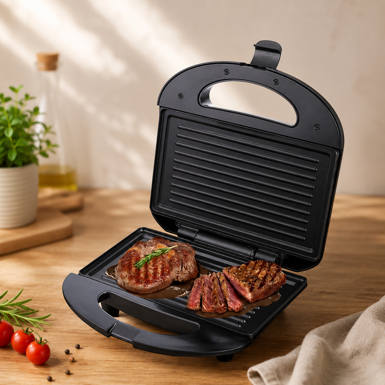 Mini Grill À Viande Et Panineuse 750W Sonashi SGT-853