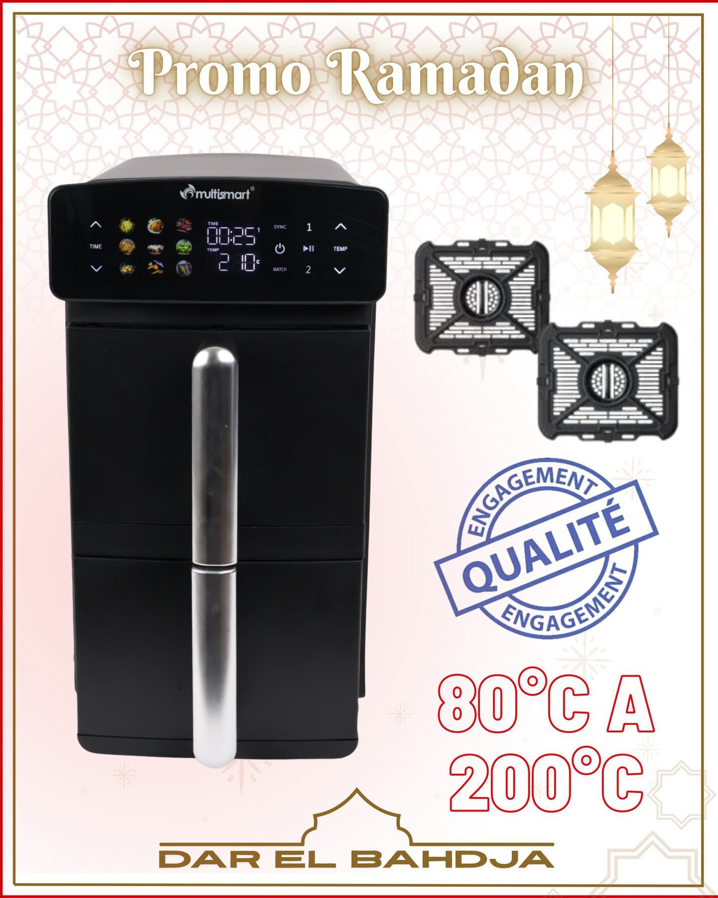 AIR FRYER MULTISMART 💥VERTICAL DOUBLE BAC 💥 2400 WATTS