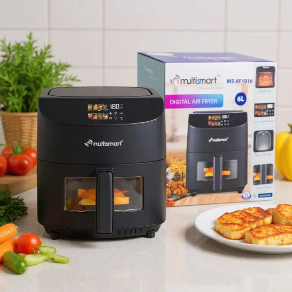 AirFryer 6L 1600 W Numérique Avec Fenêtre Visible Multismart MS-AF1016