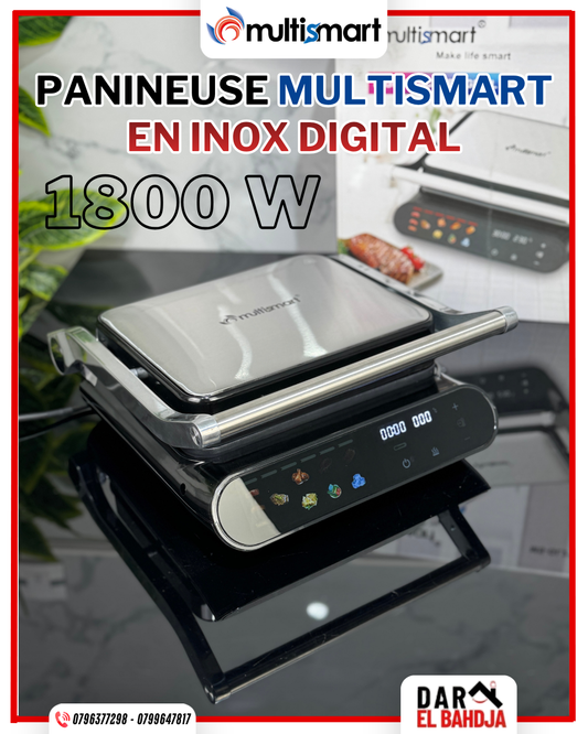 Panineuse inox  Digital et écran tactile 1800W Multismart MS-GL2111