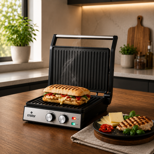 Panineuse & Grille Électrique Cristor KGL610XB – 2000 W