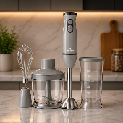 Bras Mixeur 3 en 1 CRISTOR Bras mixeur, Hachoir et Bras Fouet 500 W-500 ML