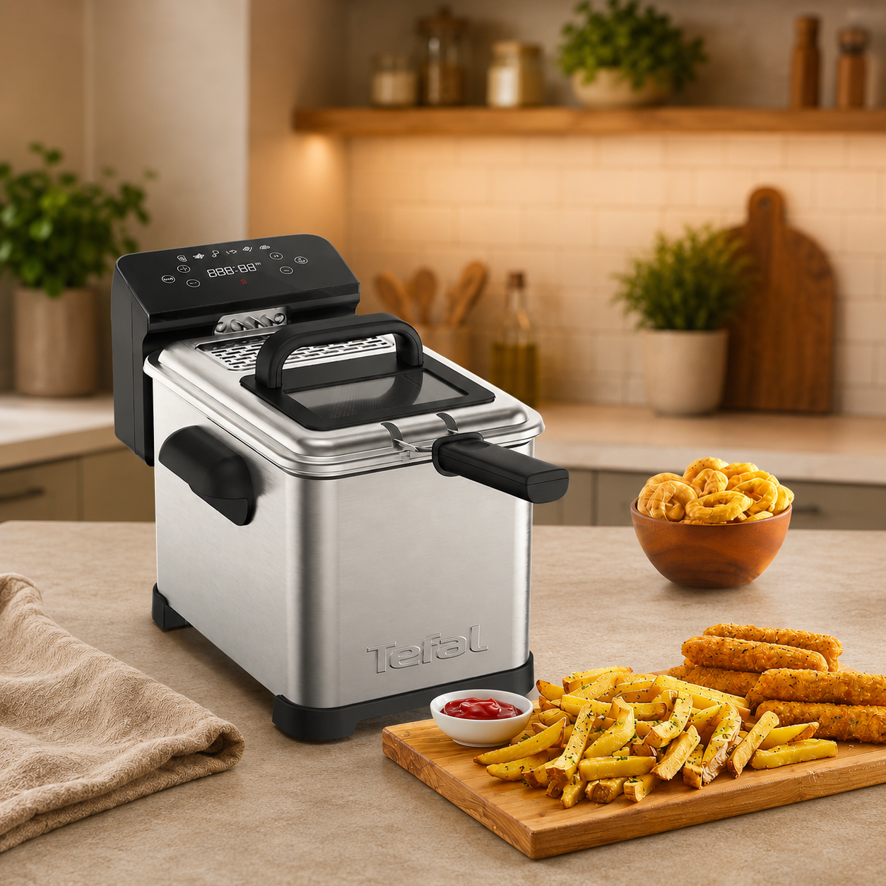 Friteuse a huile inox 4litre Tefal Family Pro digital FR507D10V