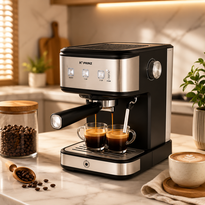 Machine à café inox 15 Bar 1.5 L 1100W MOKA Robuste