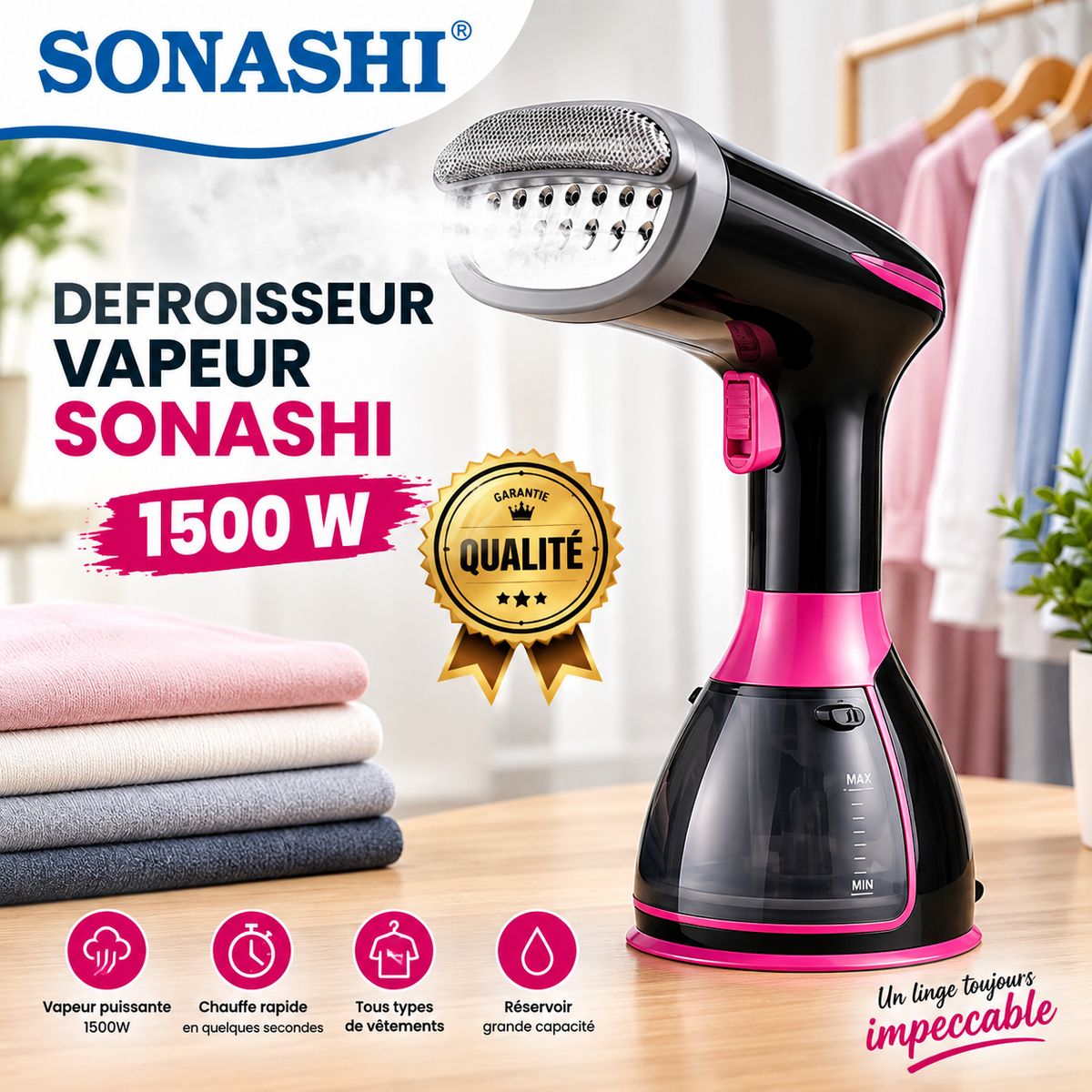 Défroisseur Vapeur 1500W Sonashi SGS-327
