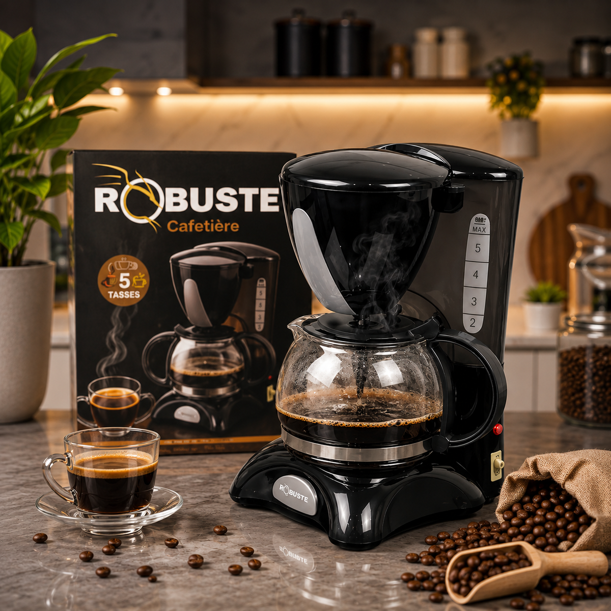 Machine à café ROBUSTE 5 TASSES