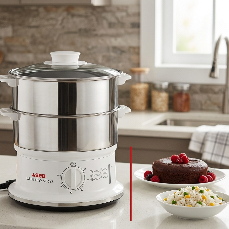 Cuiseur À Vapeur Avec 2 Bols En Inox Seb   6Litres 900w  VC145100