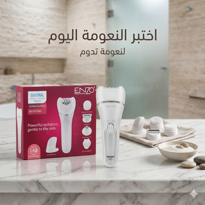 Epilateur ENZO🇮🇹 Wet & Dry sans fil, avec 10 accessoires EN-5842