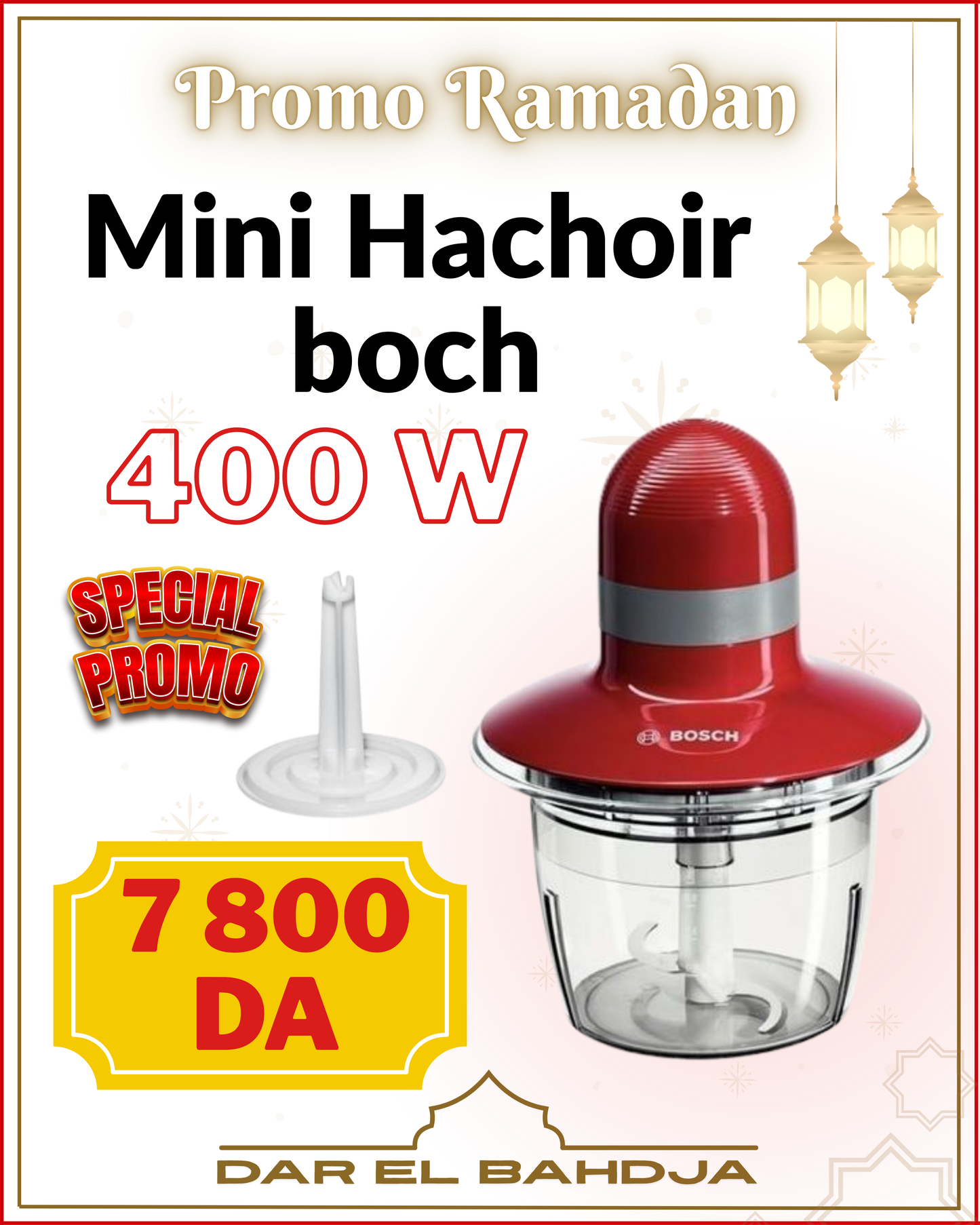 Mini hachoir 400 W Rouge, Gris