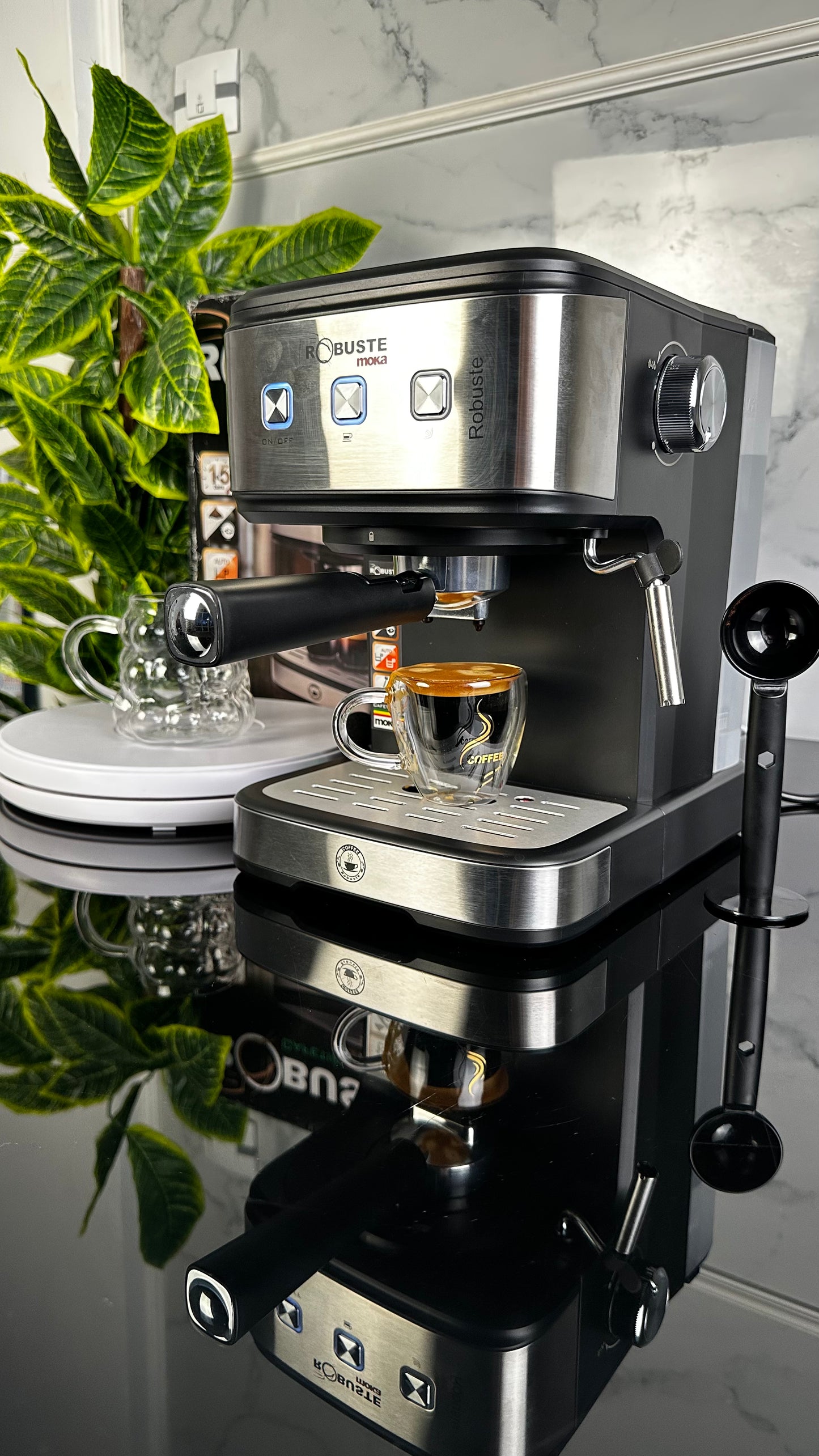 Machine à café inox 15 Bar 1.5 L 1100W MOKA Robuste
