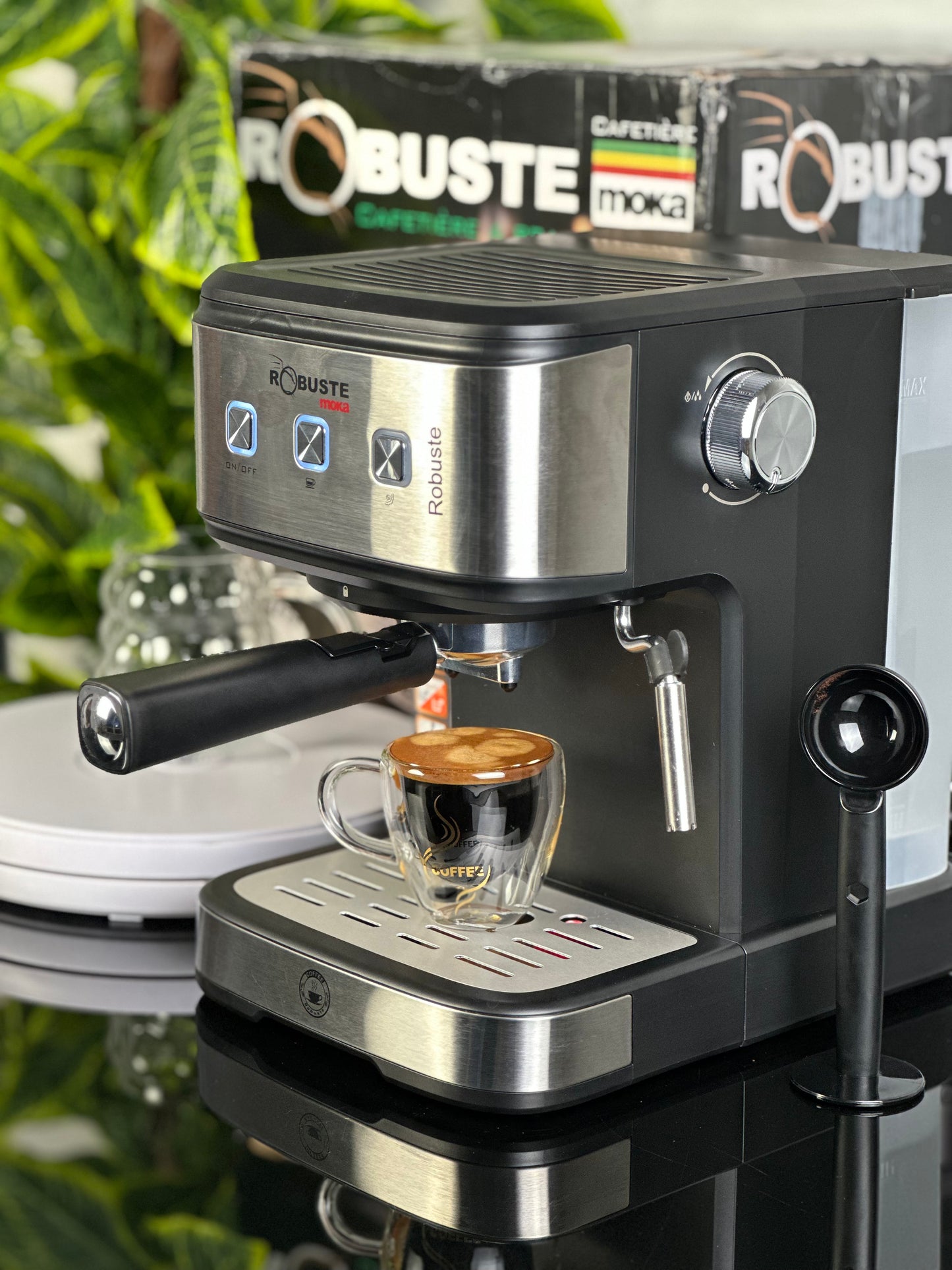 Machine à café inox 15 Bar 1.5 L 1100W MOKA Robuste