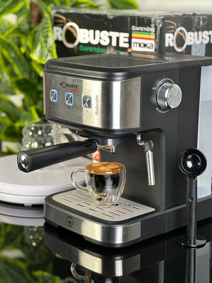 Machine à café inox 15 Bar 1.5 L 1100W MOKA Robuste