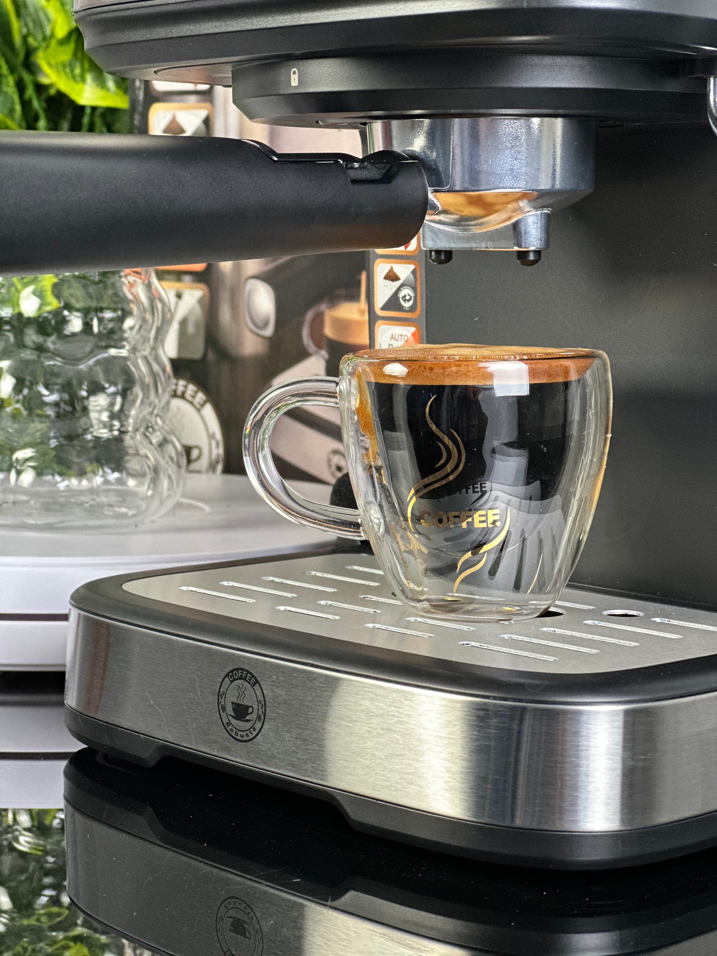 Machine à café inox 15 Bar 1.5 L 1100W MOKA Robuste