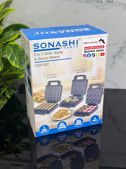 💥PANINEUSE 3 EN 1 💥 SONASHI 💥 GRAND FORMAT 💥 1400 W