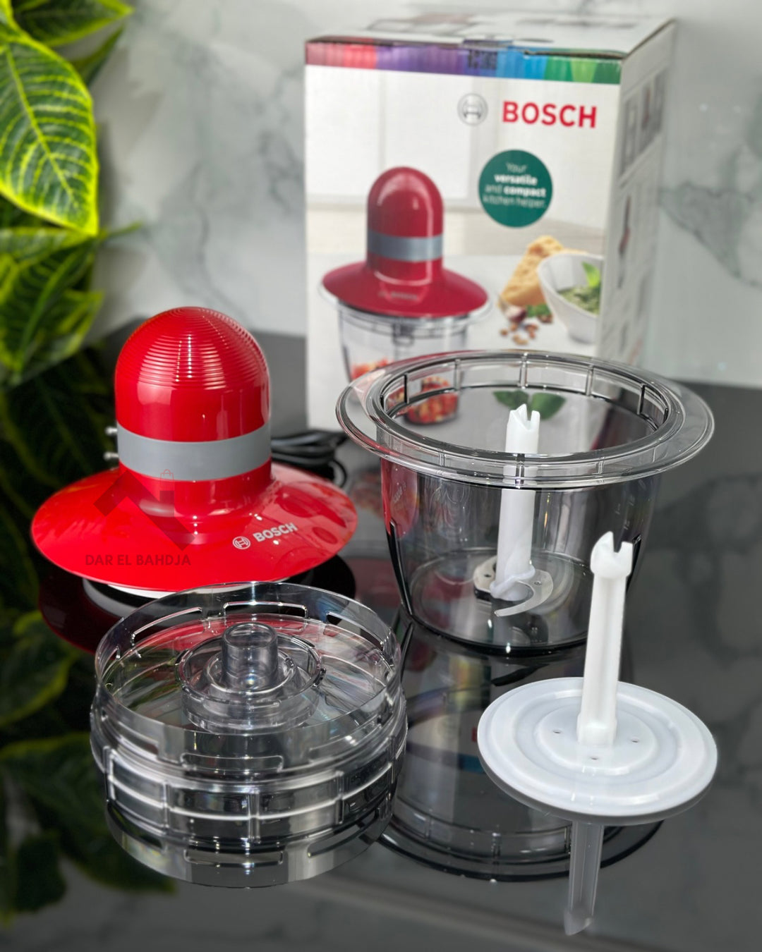 Mini hachoir 400 W Rouge, Gris