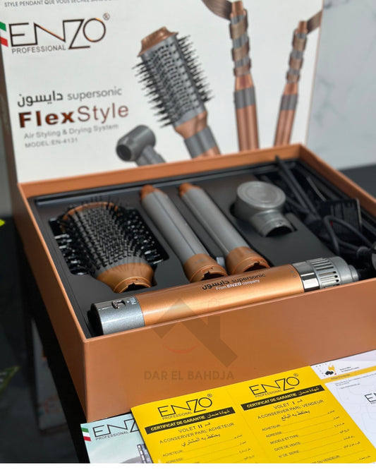 Brosse ENZO🇮🇹 4en1 DYSON supersonic Multifonctions Flexstyle EN-4131